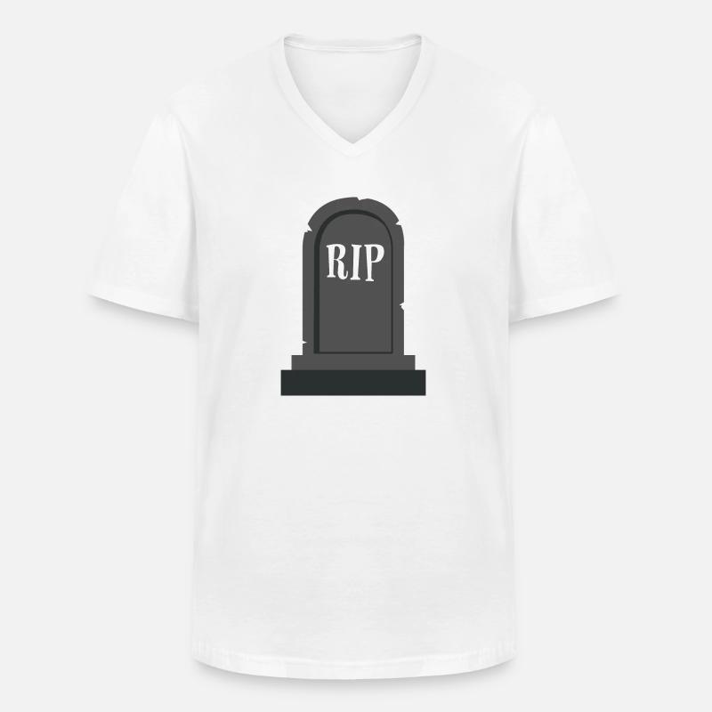 Gravestone RIP Halloween - Men's V-Neck T-Shirt - white
