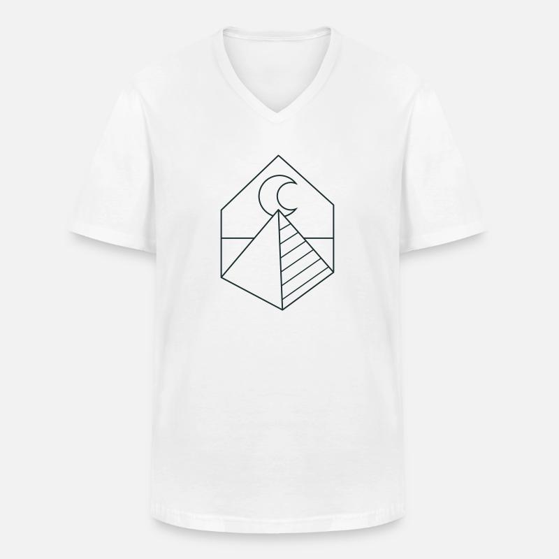 BOHO Pyramide auf dem Mond - Männer-T-Shirt mit V-Ausschnitt - Weiß