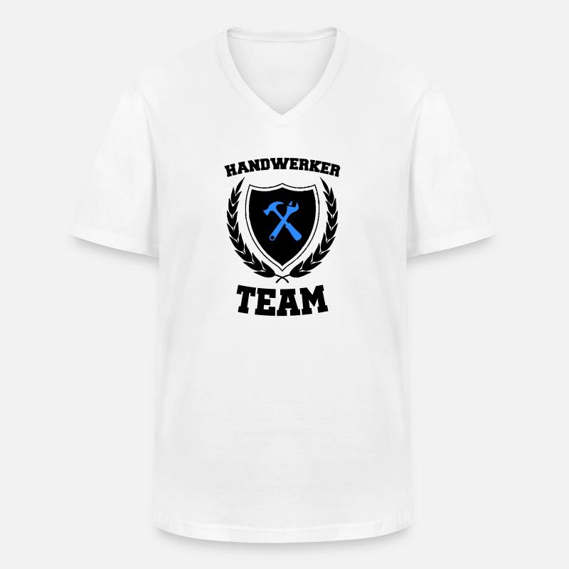 Handwerker Team - Männer-T-Shirt mit V-Ausschnitt - Weiß