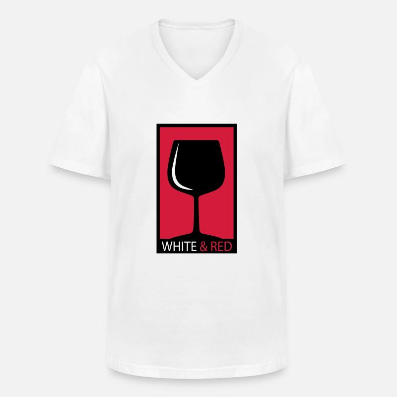 Weinglas - Männer-T-Shirt mit V-Ausschnitt - Weiß