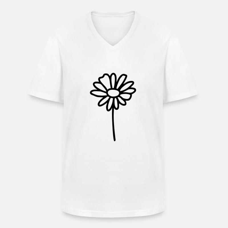 Blume Gänseblümchen - Männer-T-Shirt mit V-Ausschnitt - Weiß
