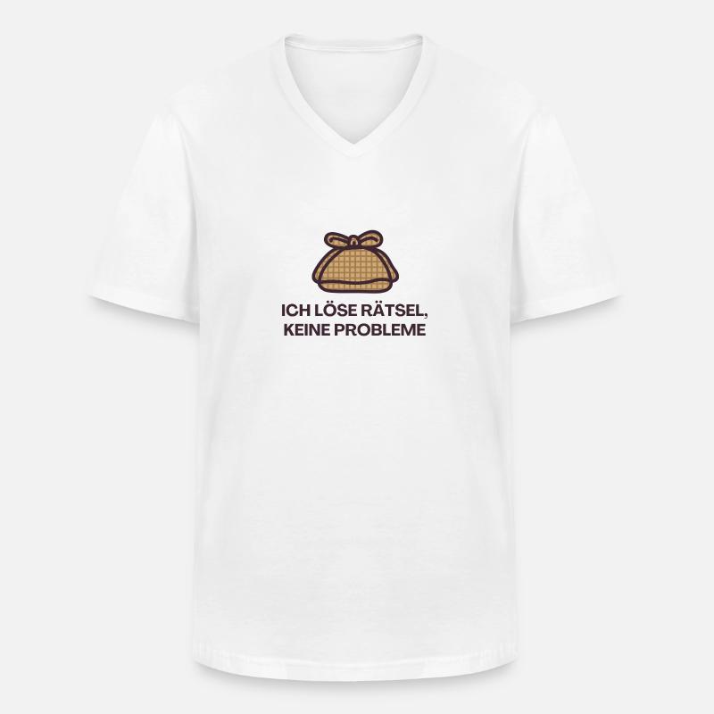 I solve puzzles, no problems - Men's V-Neck T-Shirt - white