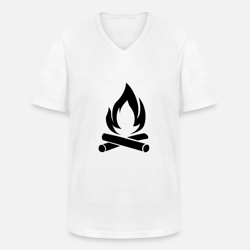 Campfire - Männer-T-Shirt mit V-Ausschnitt - Weiß