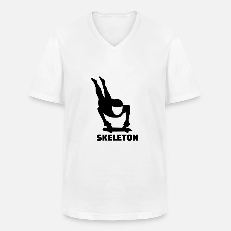 Skeleton - Männer-T-Shirt mit V-Ausschnitt - Weiß