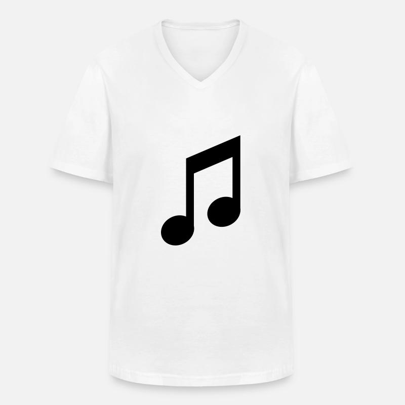 Note - Männer-T-Shirt mit V-Ausschnitt - Weiß