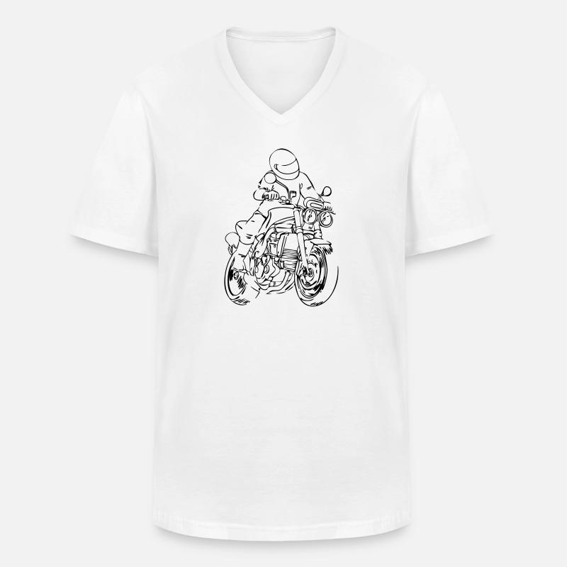Speedy - Männer-T-Shirt mit V-Ausschnitt - Weiß
