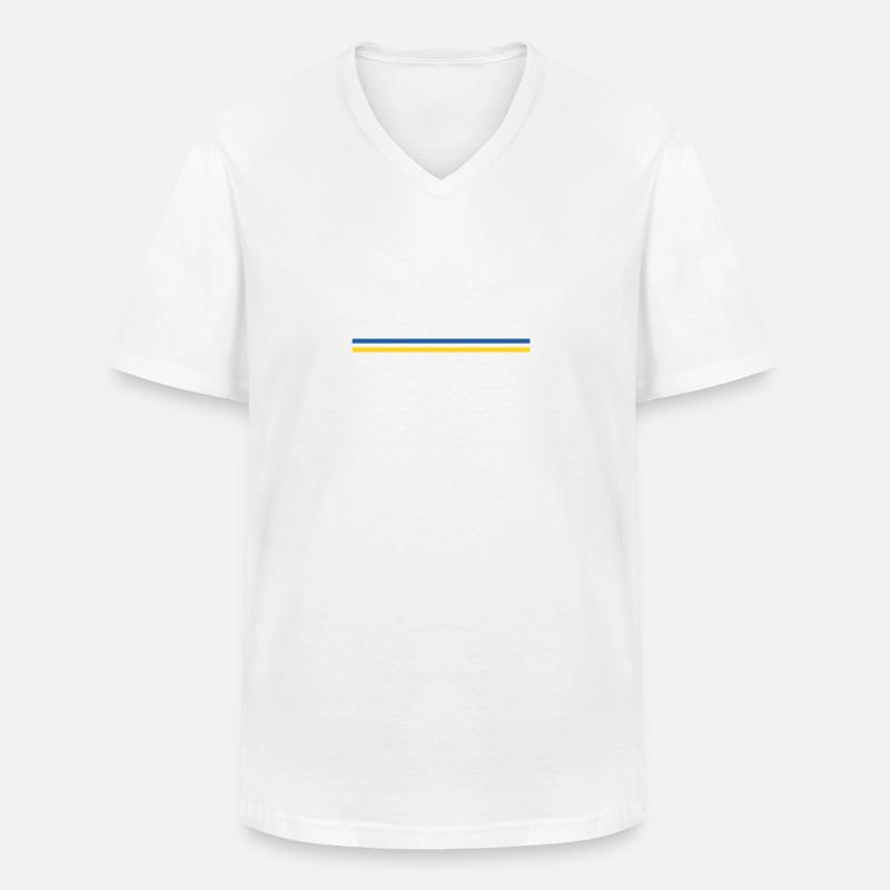 Linie oder Flagge Ukraine - Männer-T-Shirt mit V-Ausschnitt - Weiß