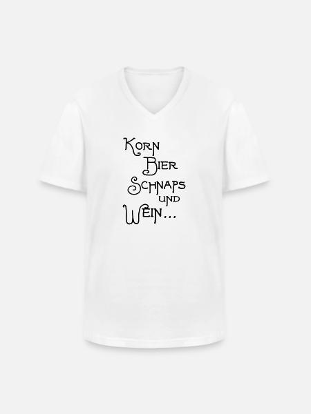 Korn Bier Schnaps - Männer-T-Shirt mit V-Ausschnitt - Weiß