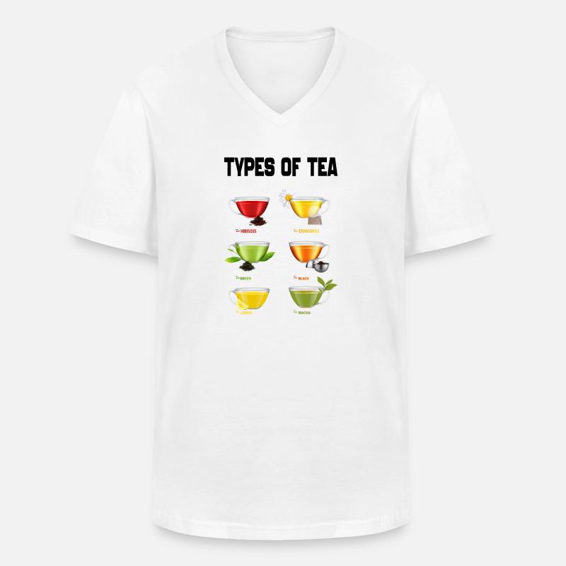 TEE-SORTEN - Männer-T-Shirt mit V-Ausschnitt - Weiß