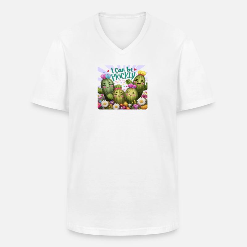 I can be Prickly - Männer-T-Shirt mit V-Ausschnitt - Weiß