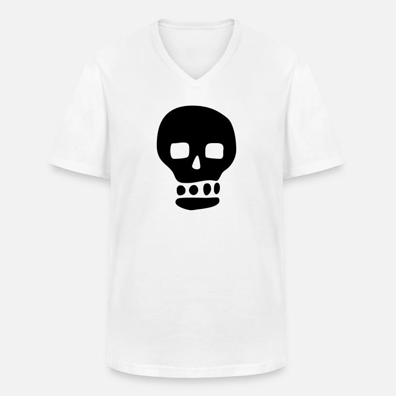 Schädel / Pirat / Hacker - Männer-T-Shirt mit V-Ausschnitt - Weiß