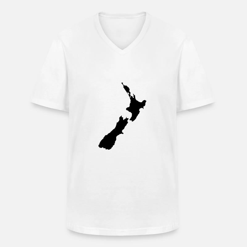 Map NZ - Männer-T-Shirt mit V-Ausschnitt - Weiß