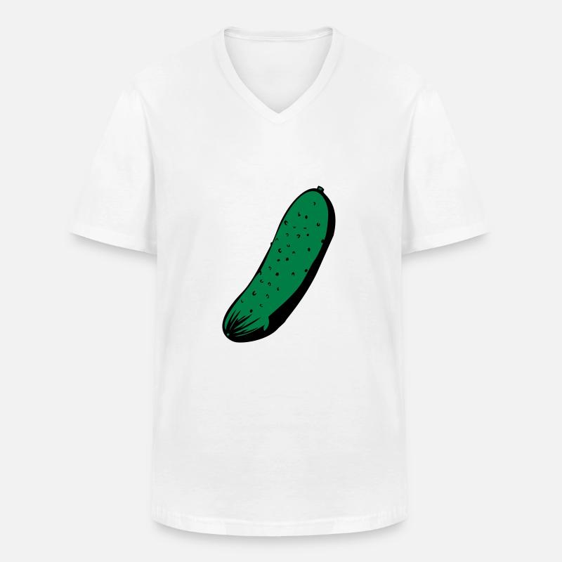 Gurke - Männer-T-Shirt mit V-Ausschnitt - Weiß