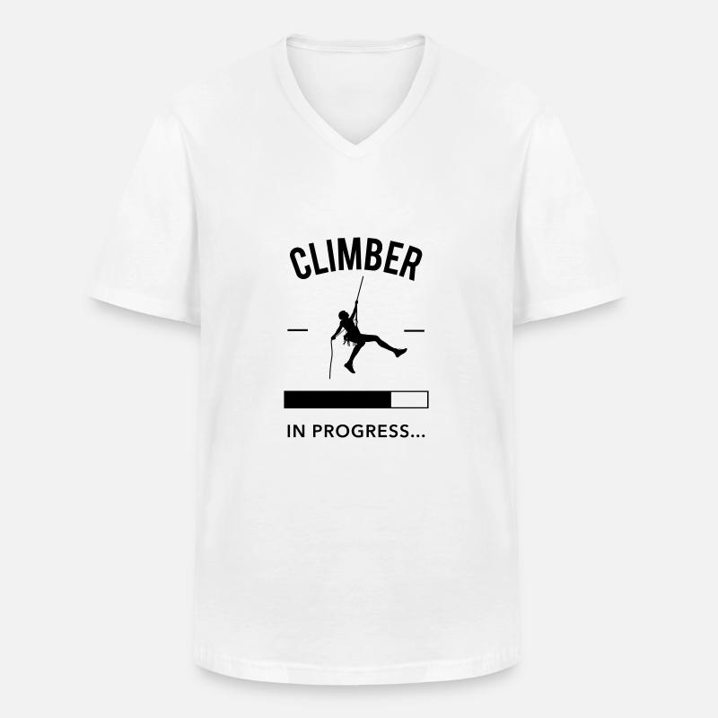 Climber in Progress - Männer-T-Shirt mit V-Ausschnitt - Weiß