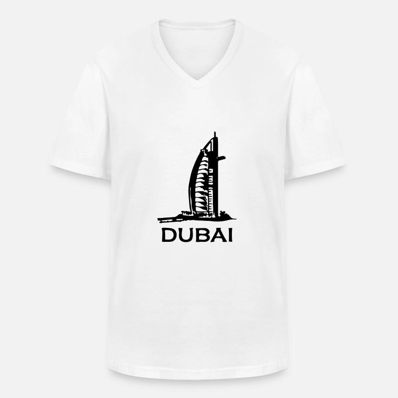 dubai - Männer-T-Shirt mit V-Ausschnitt - Weiß