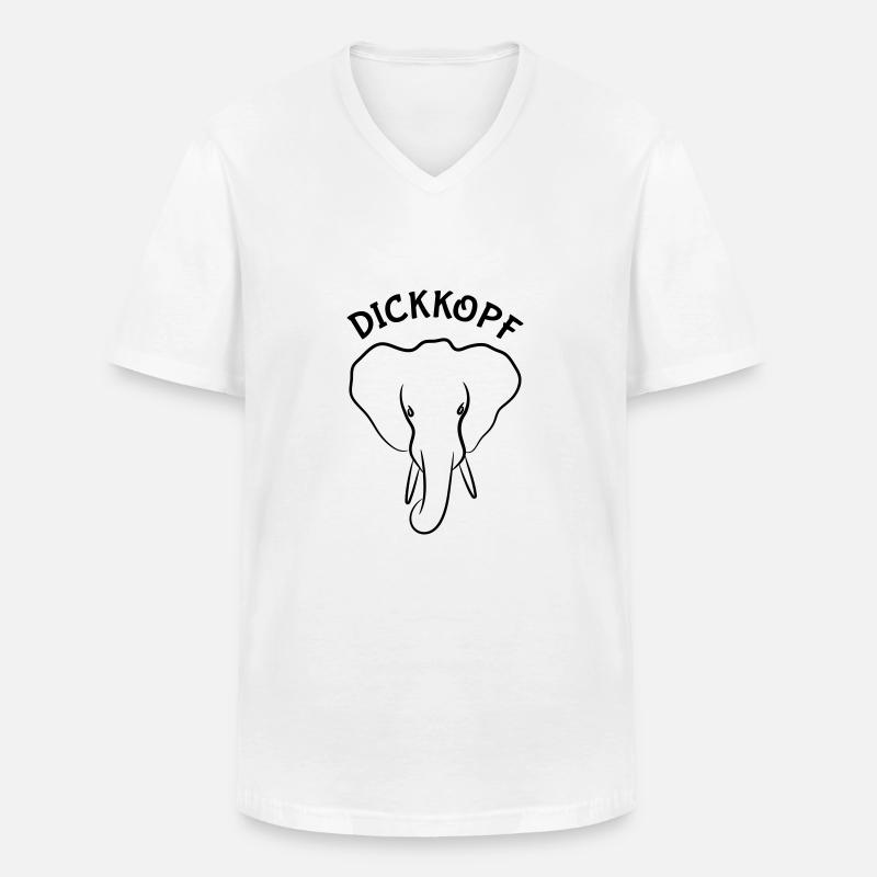 Dickkopf Elefant - Männer-T-Shirt mit V-Ausschnitt - Weiß