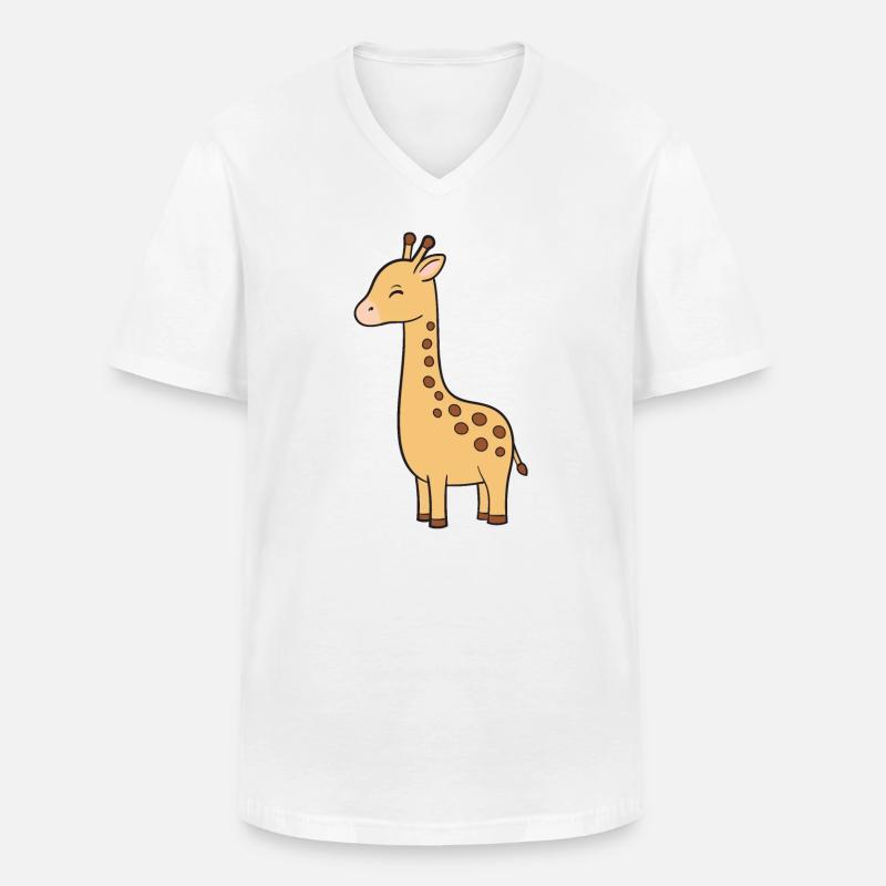 Giraffe - Men's V-Neck T-Shirt - white