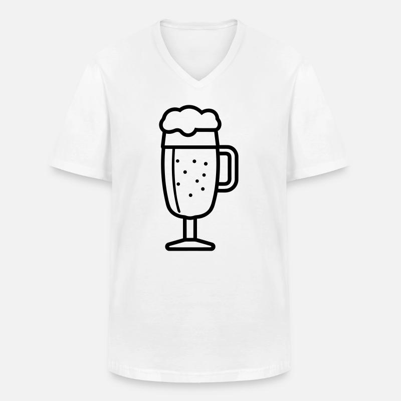 Bier - Männer-T-Shirt mit V-Ausschnitt - Weiß
