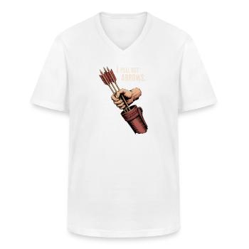 Bogenschießen Humor: Ich Ziehe Pfeile Raus - Männer-T-Shirt mit V-Ausschnitt - Weiß - Vorne - AI Model Male 185 light (185cm)
