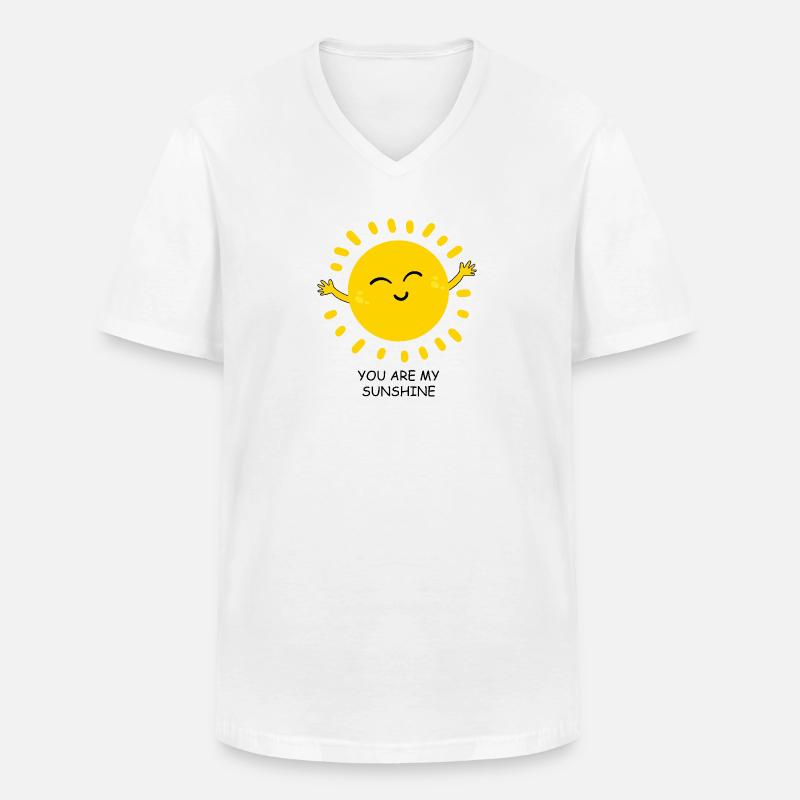 Glückliche sonne - Männer-T-Shirt mit V-Ausschnitt - Weiß