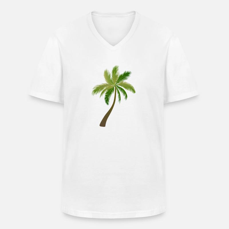 palm tree palm palms - Men's V-Neck T-Shirt - white