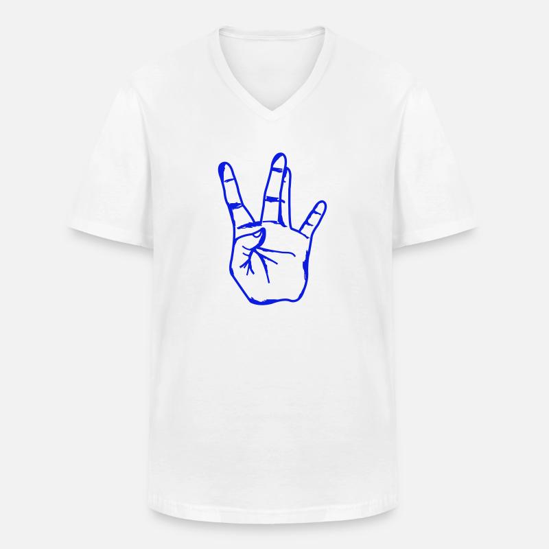 hand westside - Männer-T-Shirt mit V-Ausschnitt - Weiß