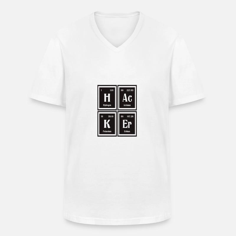 Hacker-| Periodensystem der Elemente - Männer-T-Shirt mit V-Ausschnitt - Weiß