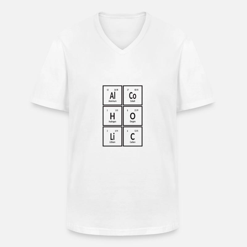 Alkoholisch - Periodensystem der Elemente - Männer-T-Shirt mit V-Ausschnitt - Weiß