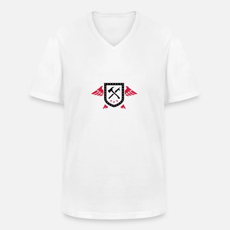 Feuerwehrmann - Hilfe - Männer-T-Shirt mit V-Ausschnitt - Weiß