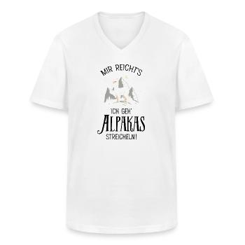 Mir Reichts Ich Geh Alpakas Streicheln - Männer-T-Shirt mit V-Ausschnitt - Weiß - Vorne - AI Model Male 185 light (185cm)