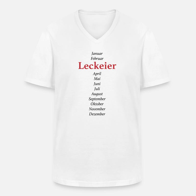 Leck Eier - Männer-T-Shirt mit V-Ausschnitt - Weiß