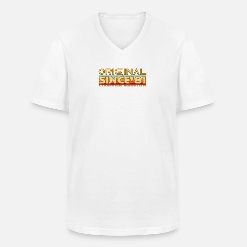 Original seit 81 Retro-Abzeichen - Männer-T-Shirt mit V-Ausschnitt - Weiß