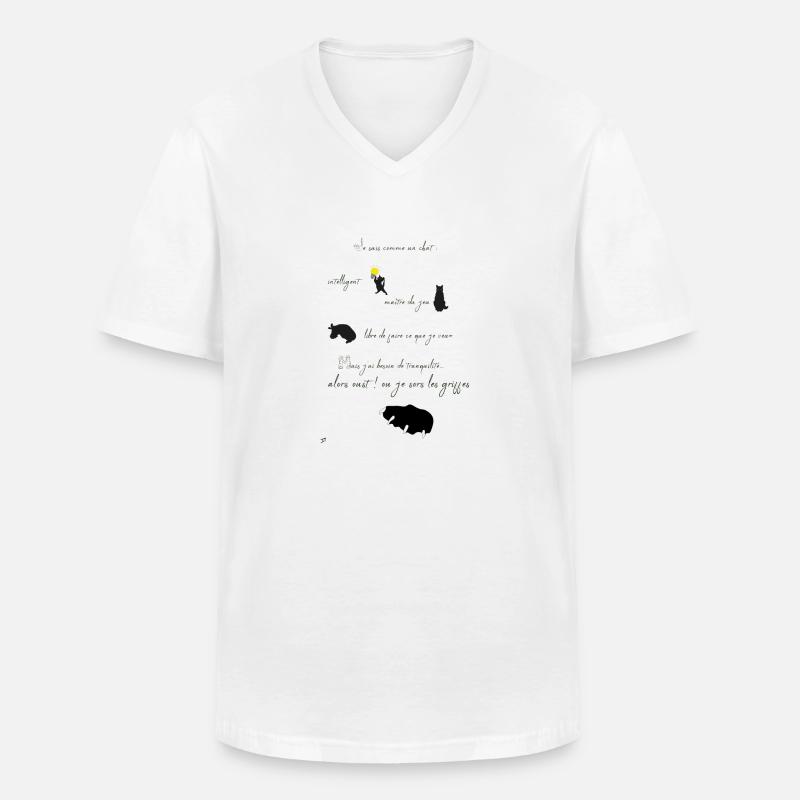 Ich bin eine Katze - Männer-T-Shirt mit V-Ausschnitt - Weiß