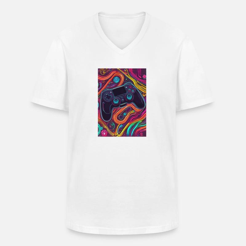 Bugi Mändel 2024/02 - Männer-T-Shirt mit V-Ausschnitt - Weiß