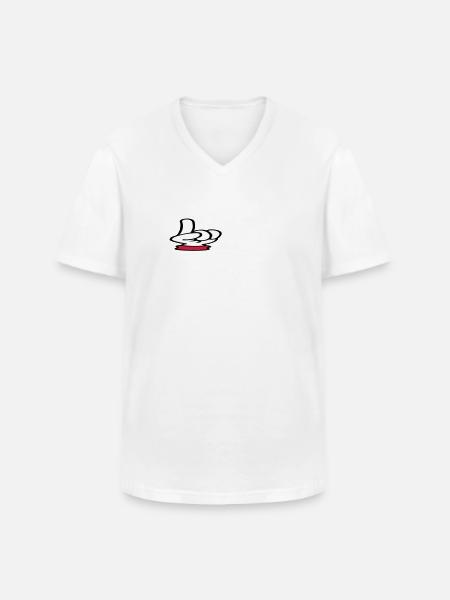 Finger pointing / pointing finger (3c) - Men's V-Neck T-Shirt - white