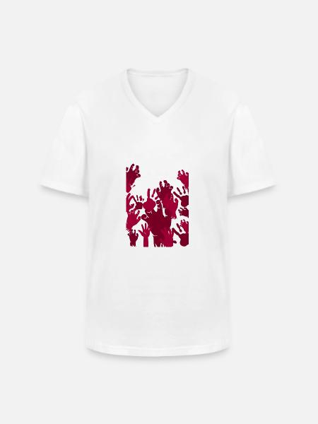 Blood Hands - Men's V-Neck T-Shirt - white