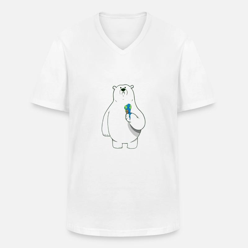 eisbär mit eis artsarah - Männer-T-Shirt mit V-Ausschnitt - Weiß
