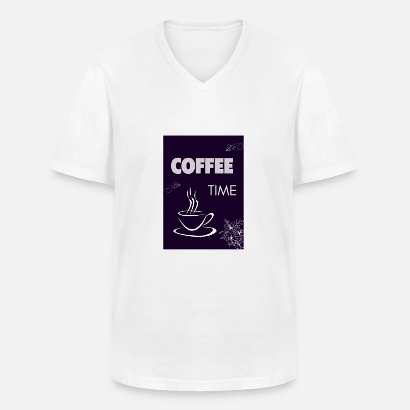 Coffee Time - Männer-T-Shirt mit V-Ausschnitt - Weiß