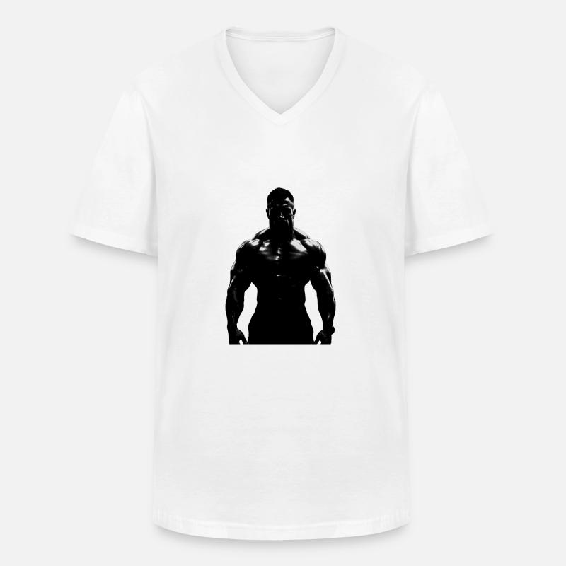 Bodybuilder 1 - Männer-T-Shirt mit V-Ausschnitt - Weiß