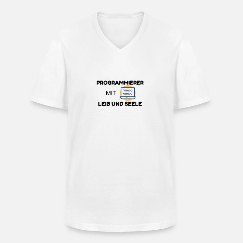 Programmierer mit Leib und Seele - Männer-T-Shirt mit V-Ausschnitt - Weiß
