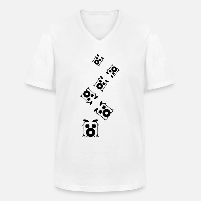 Schlagzeug - Männer-T-Shirt mit V-Ausschnitt - Weiß