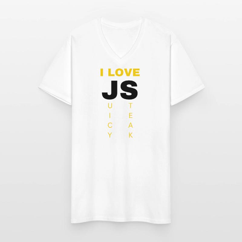 JavaScript web developer funny programming Men's V-Neck T-Shirt