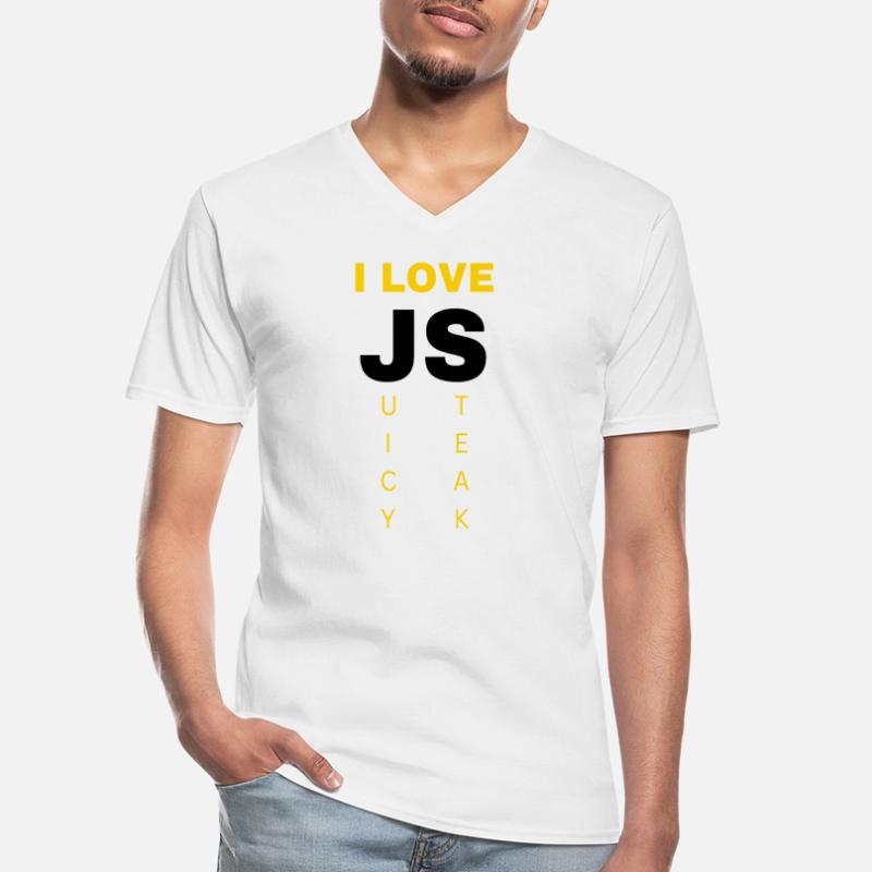 JavaScript web developer funny programming Men's V-Neck T-Shirt