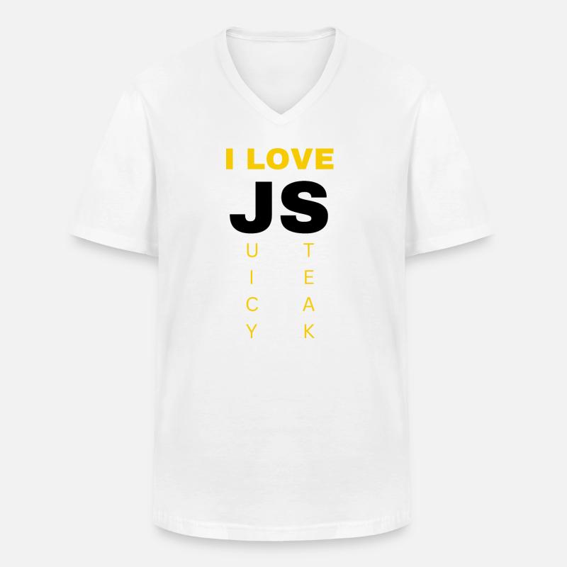 JavaScript web developer funny programming - Men's V-Neck T-Shirt - white