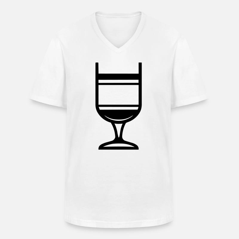 Einfaches Trinkglas - Männer-T-Shirt mit V-Ausschnitt - Weiß