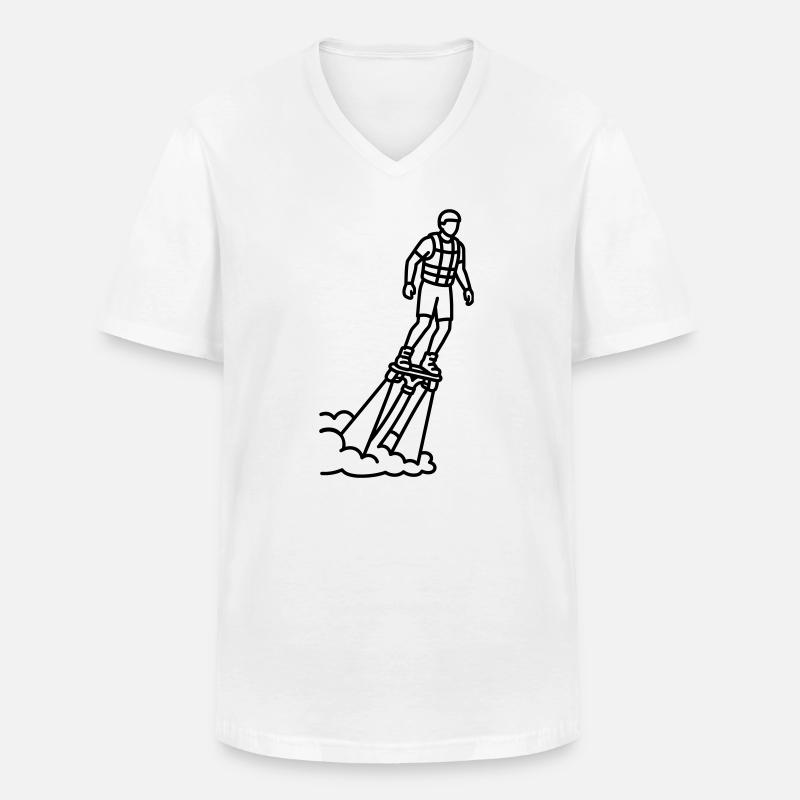 Flyboard - Männer-T-Shirt mit V-Ausschnitt - Weiß
