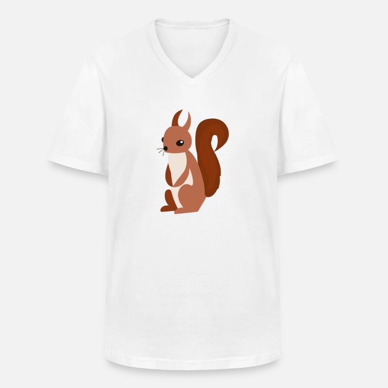 Eichhörnchen Illustration Geschenkidee - Männer-T-Shirt mit V-Ausschnitt - Weiß