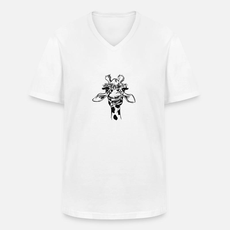 Giraffe - Männer-T-Shirt mit V-Ausschnitt - Weiß