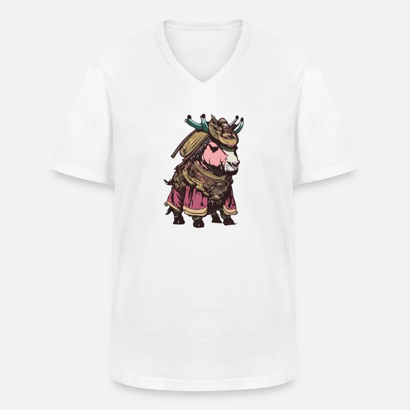 Samurai Pony - Männer-T-Shirt mit V-Ausschnitt - Weiß