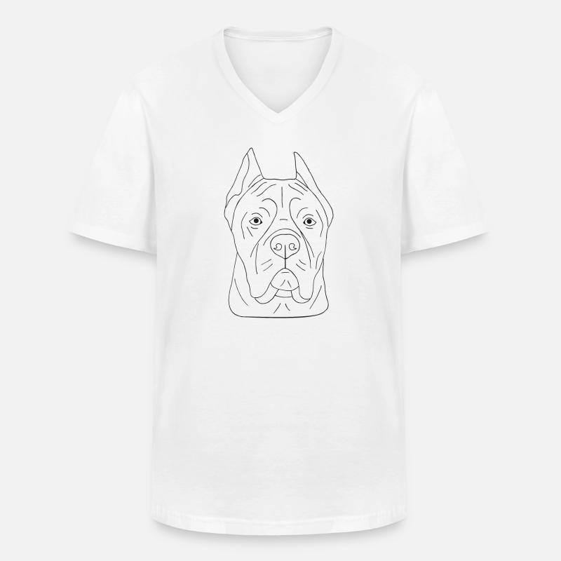 Cane Corso - Männer-T-Shirt mit V-Ausschnitt - Weiß